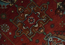 Rust, Blue and Beige Hand Knotted Antique 8x10 Traditional Wool Rug