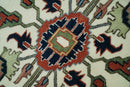 Rust, Ivory and Blue Fine Hand Knotted Traditional Heriz 9x12 wool area rug