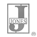 Block Border Monogram - Custom Metal Family Sign House Name Plates