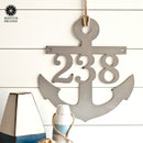 Anchor Address Plaque - Coastal House Numbers Plaque Beach Nautical Decor