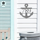 Anchor Address Plaque - Coastal House Numbers Plaque Beach Nautical Decor