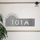 Landscape Address Plaque - 4 Styles - Circular Address Plaque for House Numbers