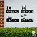 Landscape Address Plaque - 4 Styles - Circular Address Plaque for House Numbers