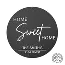 Sweet Modern Family Plaque - Circle Home Sweet Home Sign With Name and Date or Address