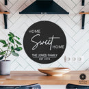 Sweet Modern Family Plaque - Circle Home Sweet Home Sign With Name and Date or Address