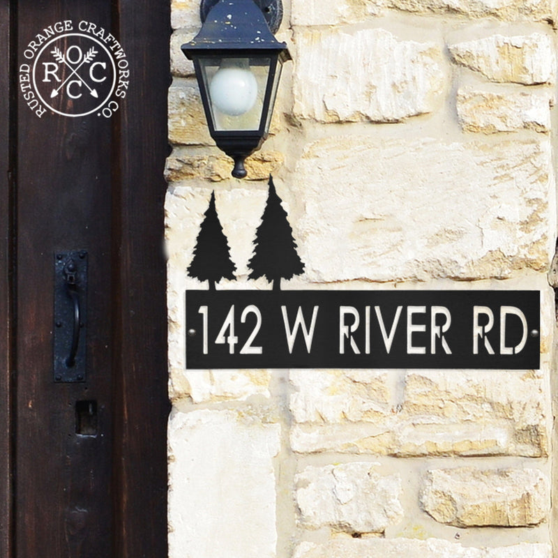 XL Landscape Address Plaque - 4 Styles - Circular Address Plaque for House Numbers