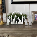 Minimalist Nativity Set - 3 Piece Standing Metal Holy Family Manger Scene