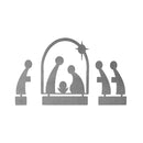 Minimalist Nativity Set - 3 Piece Standing Metal Holy Family Manger Scene