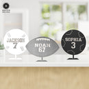 Custom Standing Sports Balls - 6 Styles - Metal Ball With Name and Player Number