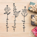Birth Month Flowers - 3 pack - Family Name Sign