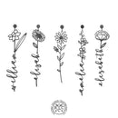 Birth Month Flowers - 3 pack - Family Name Sign