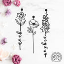 Birth Month Flowers - 3 pack - Family Name Sign