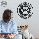 Paw Print Sign - Custom Metal Dog Wall Decor Sign for Home