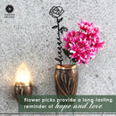 Flower Pick- Set of 3 Metal Flowers