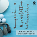 Golf Clubs with Name - 3 pack - Golf Papa Signs Wall Decor