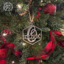 Hexagon Monogram Ornament 5 Pack – Personalized Christmas Ornaments, Custom Initial and Name
