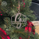 Hexagon Monogram Ornament 5 Pack – Personalized Christmas Ornaments, Custom Initial and Name