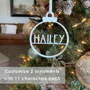 Amelia Jane Ornament - 2 Please - Customized Christmas Ornament for Christmas Tree