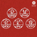 Circle Monogram Ornaments - 5 Pack - 4", 6", and 9" Personalized Christmas Tree Ornaments