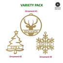 Into the Woods Ornaments: Deer Ornaments, Tree Ornaments, Snowflake Ornaments - Set of 3