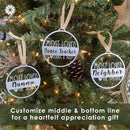 Personalized VIP Thank You Gift Ornament  3 pack - Appreciation Gifts For Friends and Loved Ones