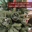 Sports Ornament Personalized - 3 pack - 30 Sports Theme Styles - Metal Christmas Ornaments