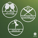 Sports Ornament Personalized - 3 pack - 30 Sports Theme Styles - Metal Christmas Ornaments