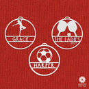 Sports Ornament Personalized - 3 pack - 30 Sports Theme Styles - Metal Christmas Ornaments