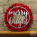Winter Greeting Signs - Metal Christmas Wreath Decor
