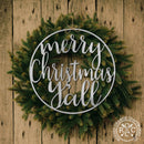 Winter Greeting Signs - Metal Christmas Wreath Decor
