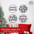 Winter Greeting Signs - Metal Christmas Wreath Decor