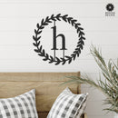 Olive Wreath Single Letter Monogram - 3 Sizes - Custom Metal Sign Monogram