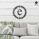 Olive Wreath Single Letter Monogram - 3 Sizes - Custom Metal Sign Monogram