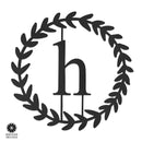Olive Wreath Single Letter Monogram - 3 Sizes - Custom Metal Sign Monogram