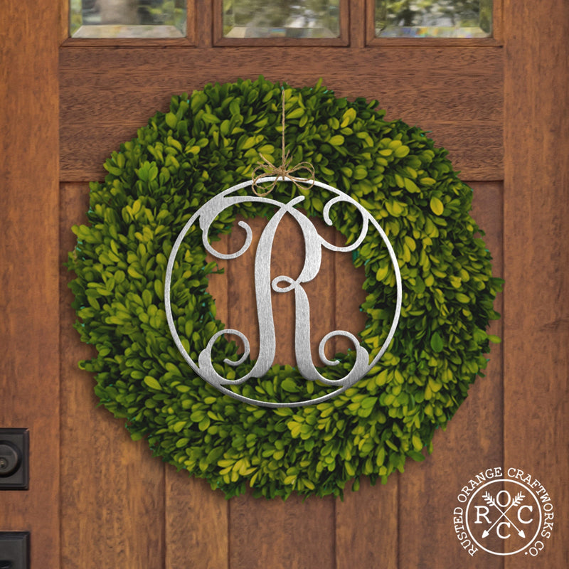 10" Single Letter Circle Monogram - 3 Styles - Custom Monogram Door Hanger