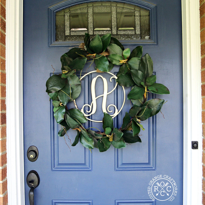 10" Single Letter Circle Monogram - 3 Styles - Custom Monogram Door Hanger