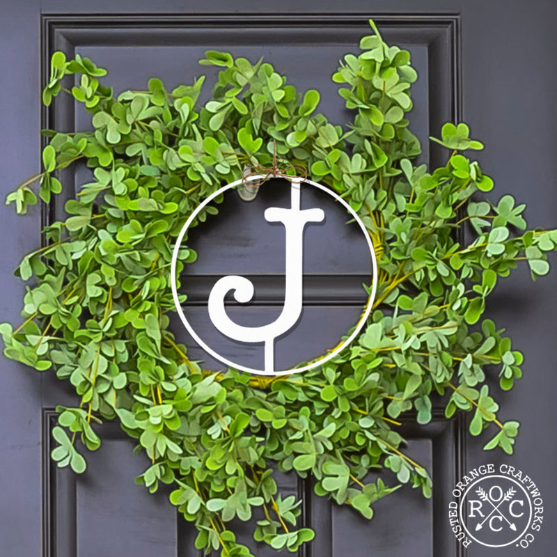 10" Single Letter Circle Monogram - 3 Styles - Custom Monogram Door Hanger