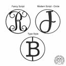 10" Single Letter Circle Monogram - 3 Styles - Custom Monogram Door Hanger