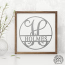 Circle Monogram With Name -  Monogram Last Name Signs for Home