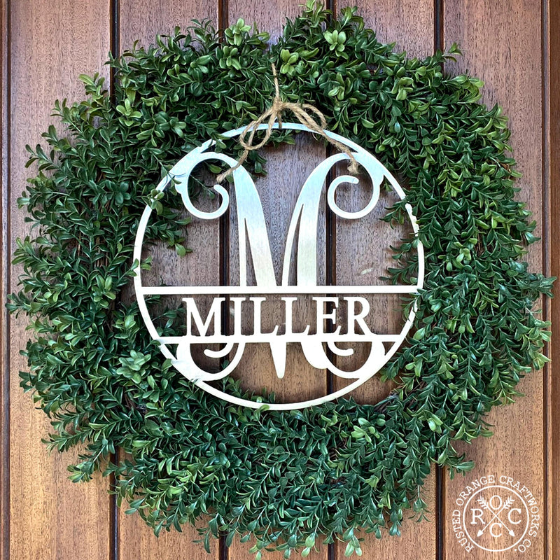 Circle Monogram With Name -  Monogram Last Name Signs for Home