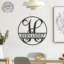 Circle Monogram With Name -  Monogram Last Name Signs for Home