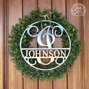 Circle Monogram With Name -  Monogram Last Name Signs for Home