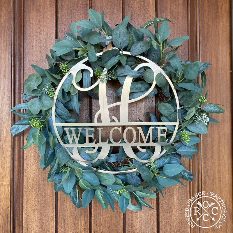 Circle Monogram With Name -  Monogram Last Name Signs for Home