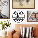 Circle Monogram With Name -  Monogram Last Name Signs for Home