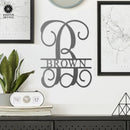 16" Fancy Letter Monogram - Custom Metal Family Sign House Name Plates