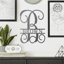 16" Fancy Letter Monogram - Custom Metal Family Sign House Name Plates
