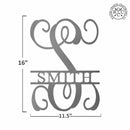 16" Fancy Letter Monogram - Custom Metal Family Sign House Name Plates