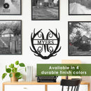 Antler Monogram with Name - Custom Metal Name Sign for Home Antler