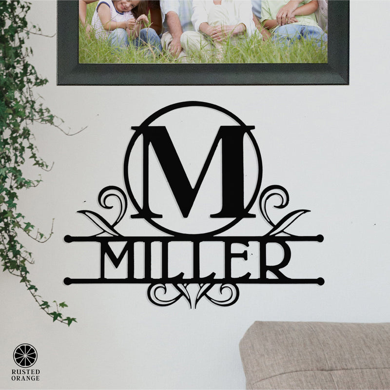 Austen Monogram - 2 Sizes - Metal Name Signs Personalized Monogram