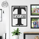 Block Border Monogram - Custom Metal Family Sign House Name Plates